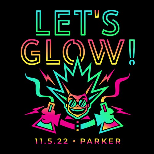 Bat and bar mitzvah logo with the title ' Bar Mitzvah Glow party!'