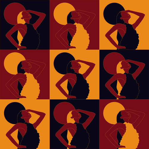 Textile design with the title 'Pattern design'