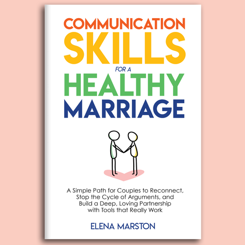 Cute book cover with the title 'Simple, warm cover for relationship self-help book'