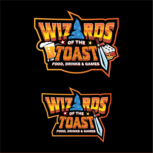 Wizard logo with the title 'Wizards of the Toast restautant logo'