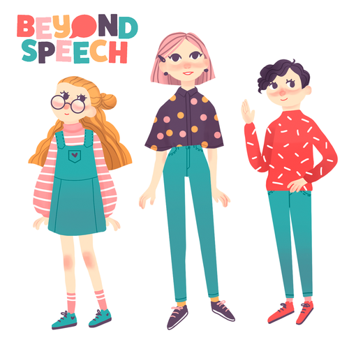 Cartoonish artwork with the title 'Characters for hospital signs'