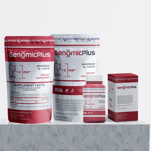 Geometric packaging with the title 'Packaging design for dietary suplement'
