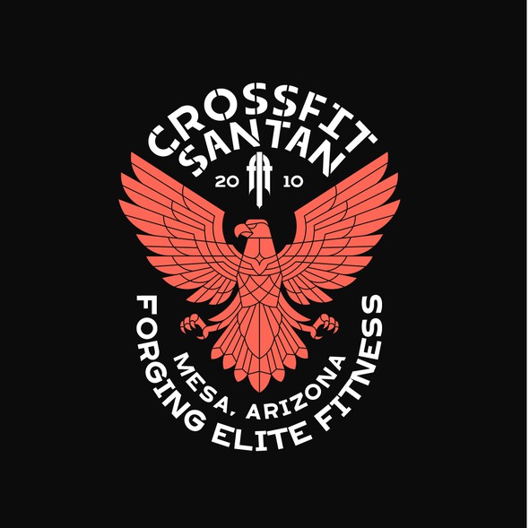 Gym design with the title 'Crossfit Santan'