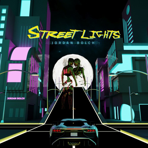 Cyberpunk artwork with the title 'Synthwave artwork Cover Album'