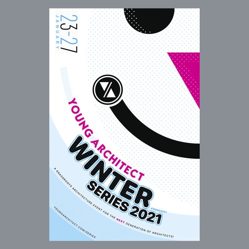 Bauhaus design with the title 'Young Architect Winter Poster'
