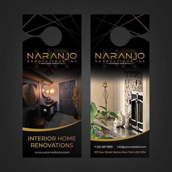 Door hanger design with the title 'Door hanger design for Naranjo'