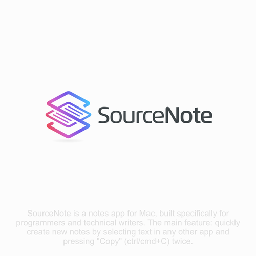 Note design with the title 'note app logo '