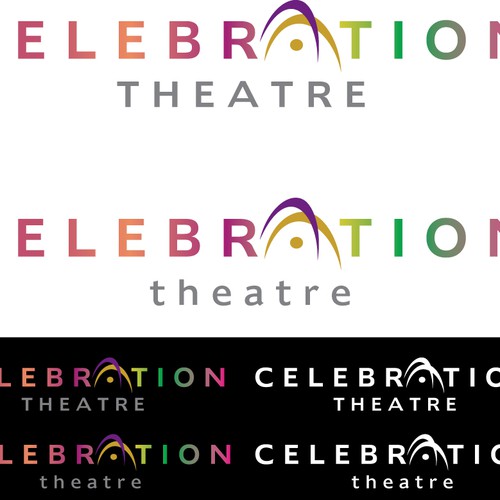 Theater logo with the title 'Celebrate the new Celebration Theatre'