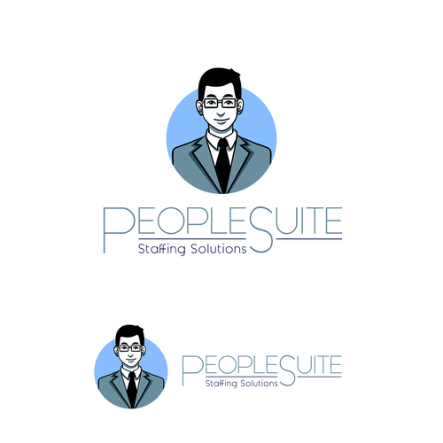 Outsourcing logo with the title 'logo design for People Suite'