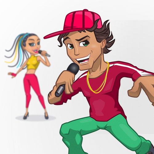 Karaoke design with the title 'Mascot Design for karaoke service'