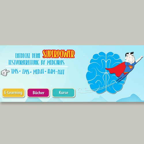 E-learning design with the title 'Facebook Cover for Medgurus'