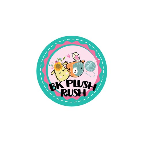 Plush design with the title 'Plush stuffed animal toys logo'