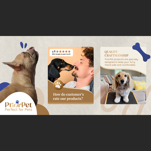Dog design with the title 'A Banner Ad for Pet Furniture Brand Website'