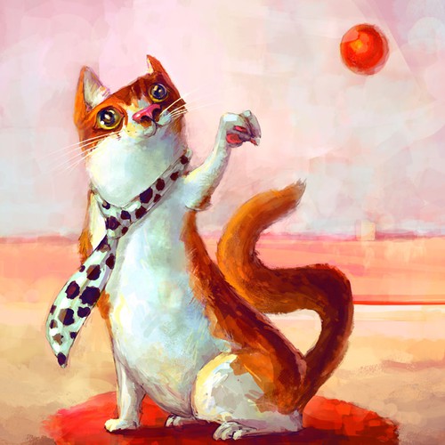 Painting design with the title 'Townes The Cat'