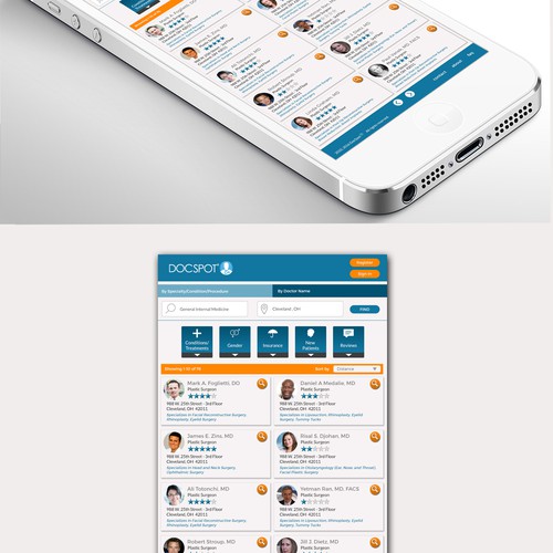 List design with the title 'Medical app'