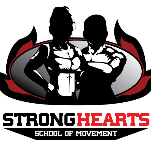 Pencil brand with the title 'Create a logo for StrongHearts School of movement (CrossFit/Movenat/Boxing school)'