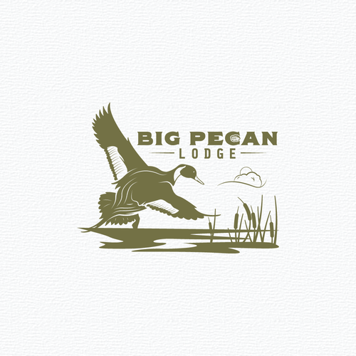 Duck hunting logo with the title 'Big Pecan Lodge'