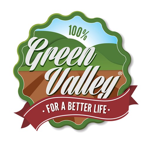Juice design with the title 'Green Valley Label'