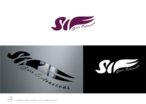 Straight-hair logo with the title 'Sif. Hair extensions product'