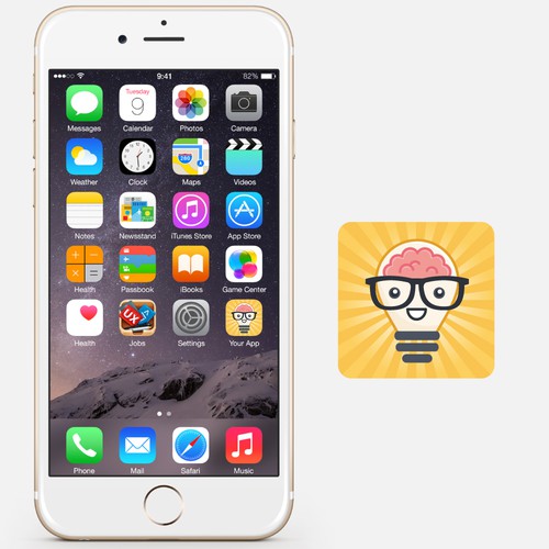 App icon logo with the title 'Logo for a mobile game that challenges your brain'