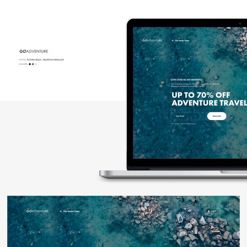 Travel website with the title 'GoAdventure'