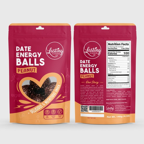 Energy packaging with the title 'Date Energy Balls'