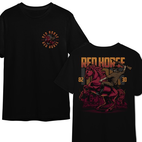 Construction t-shirt with the title 'Red Horse'