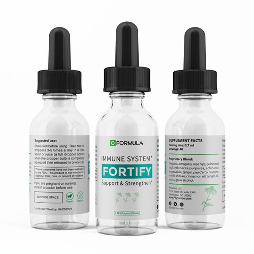 Vegan label with the title 'dropper bottles label design'