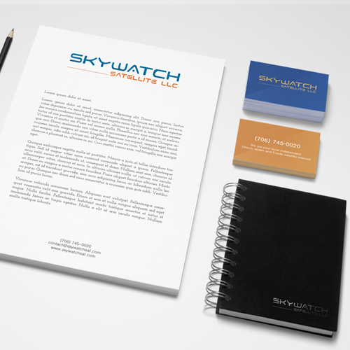 Satellite design with the title 'Rebranding local business with new look'