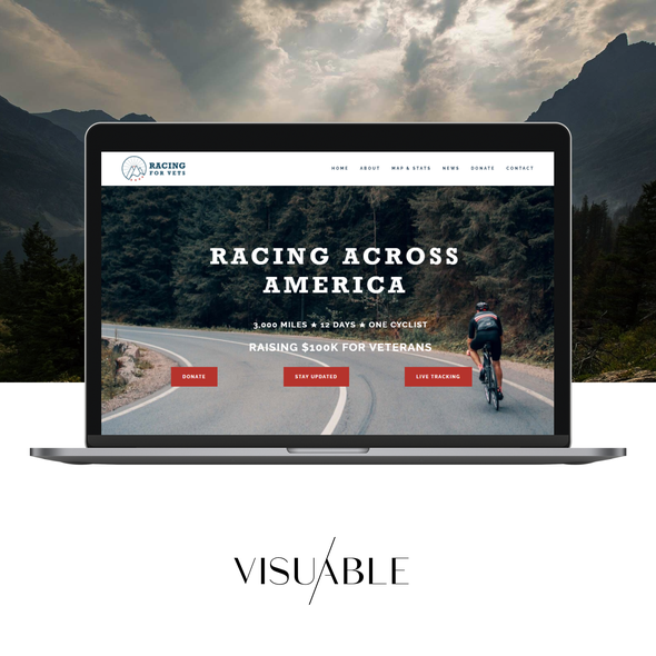 Cycling design with the title 'Squarespace Website for a Veterans’ Endurance Cycling Fundraiser'