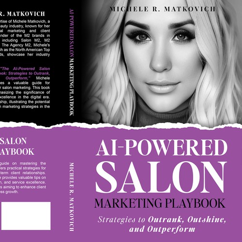 Salon design with the title 'Stunning Front and Back Cover for a Glamorous Beauty Industry'