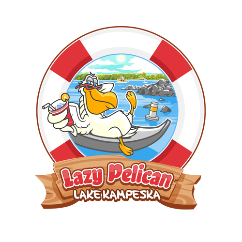 Pelican logo with the title 'Lazy Pelican'