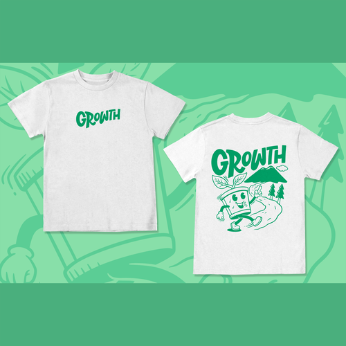 Cartoon t-shirt with the title 'Illustration design for Growth Brand'