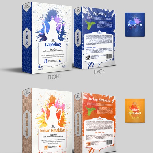 Bright packaging with the title 'Indian Tea Packaging Concept'