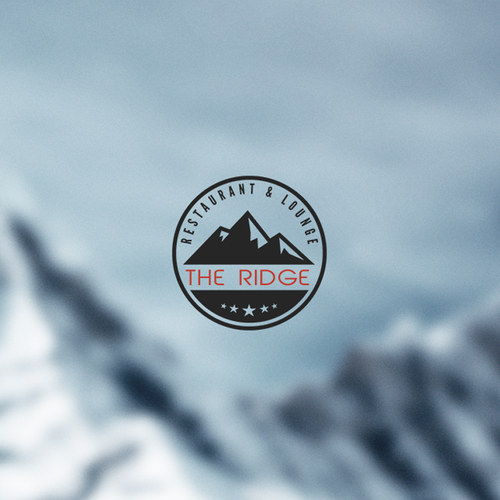 Lounge design with the title 'The ridge restaurant logo'