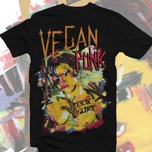 Vegetarian t-shirt with the title 'Vegan Hustler'