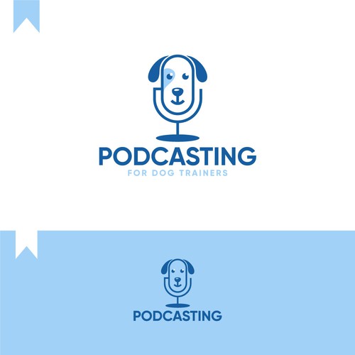 Dog training logo with the title 'Podcasting for dog training'