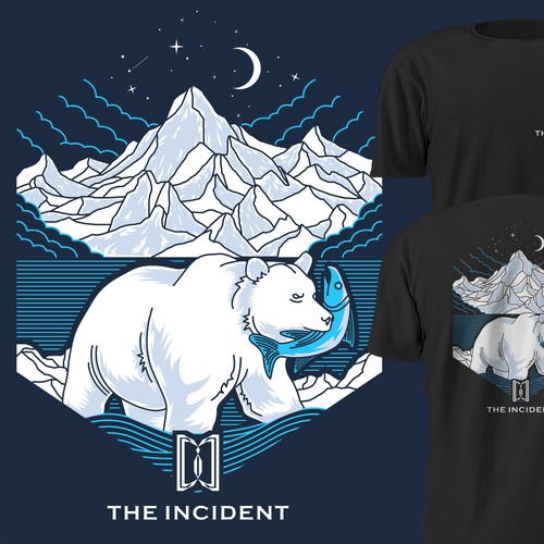 Line art t-shirt with the title 'The incident Clothing'