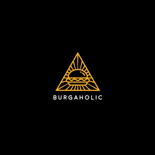 Mysterious logo with the title 'Burgaholic: Mysterious & Minimalist Food Identity'