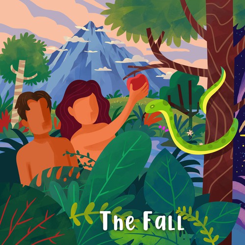 Children artwork with the title 'The Fall '