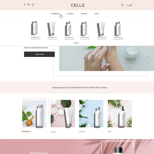 Skin care website with the title 'Organic Dermatology/Skincare web design'