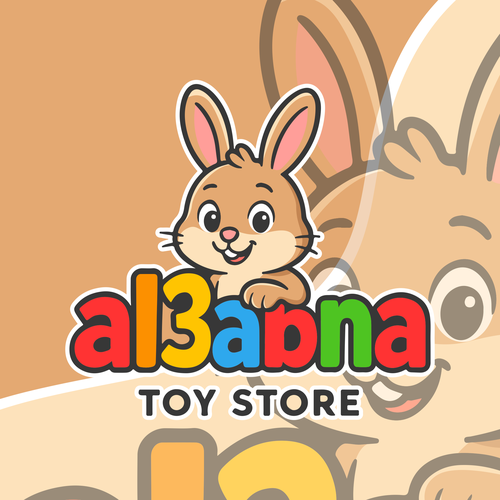 Sketch brand with the title 'Cartoon rabbit mascot logo'