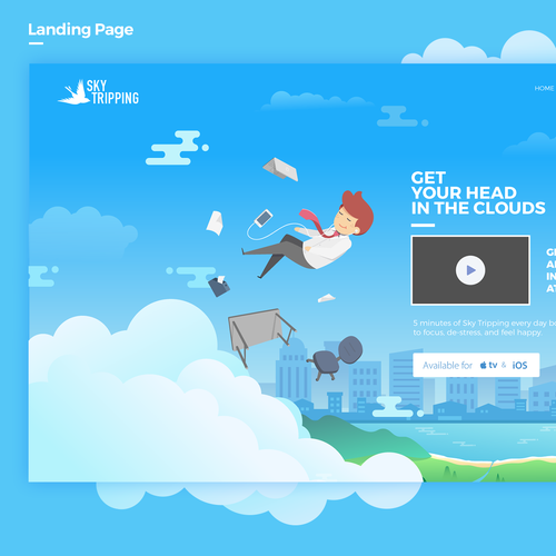 Landing page illustration with the title 'Illustration for Skytripping'