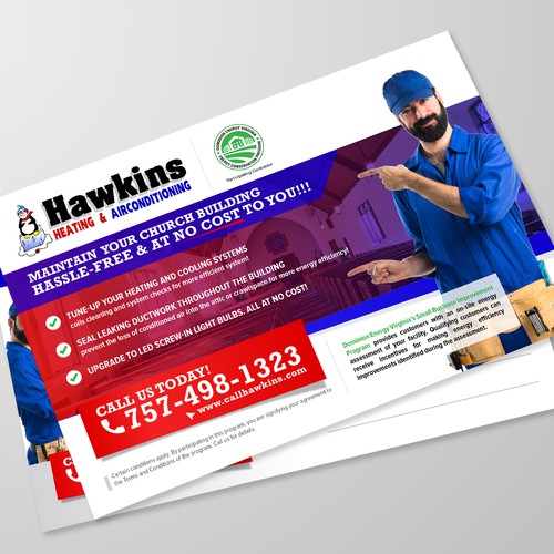 PDF design with the title 'Postcard Design for Hawkins'