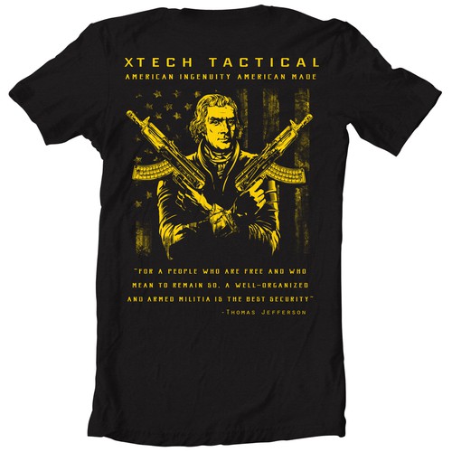 Distressed t-shirt with the title 'tactical grunge Thomas Jefferson'