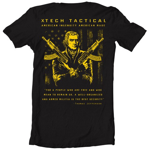 Patriotic t-shirt with the title 'tactical grunge Thomas Jefferson'