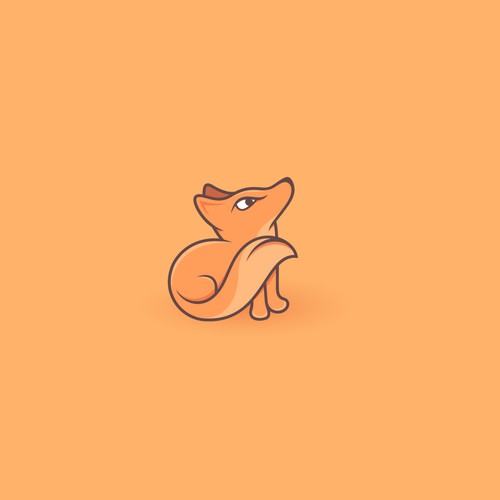Orange logo with the title ' little cute fox'