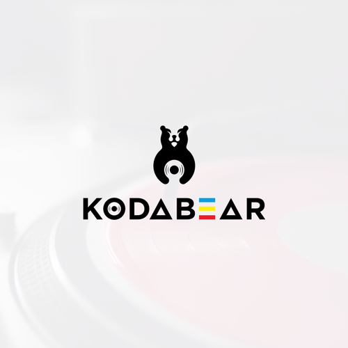 Record logo with the title 'the concept of a bear for a music record company'