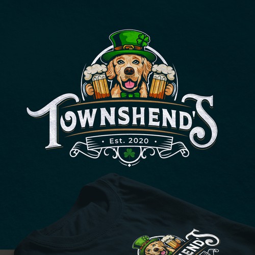 Golden retriever logo with the title 'Townshend's'