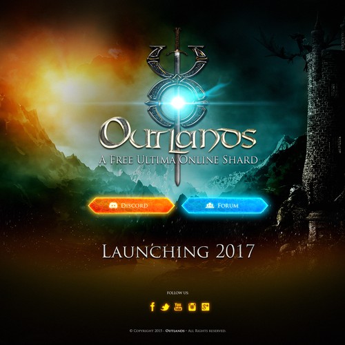 Fantasy design with the title 'Entry for the Landing Page of Outlands'